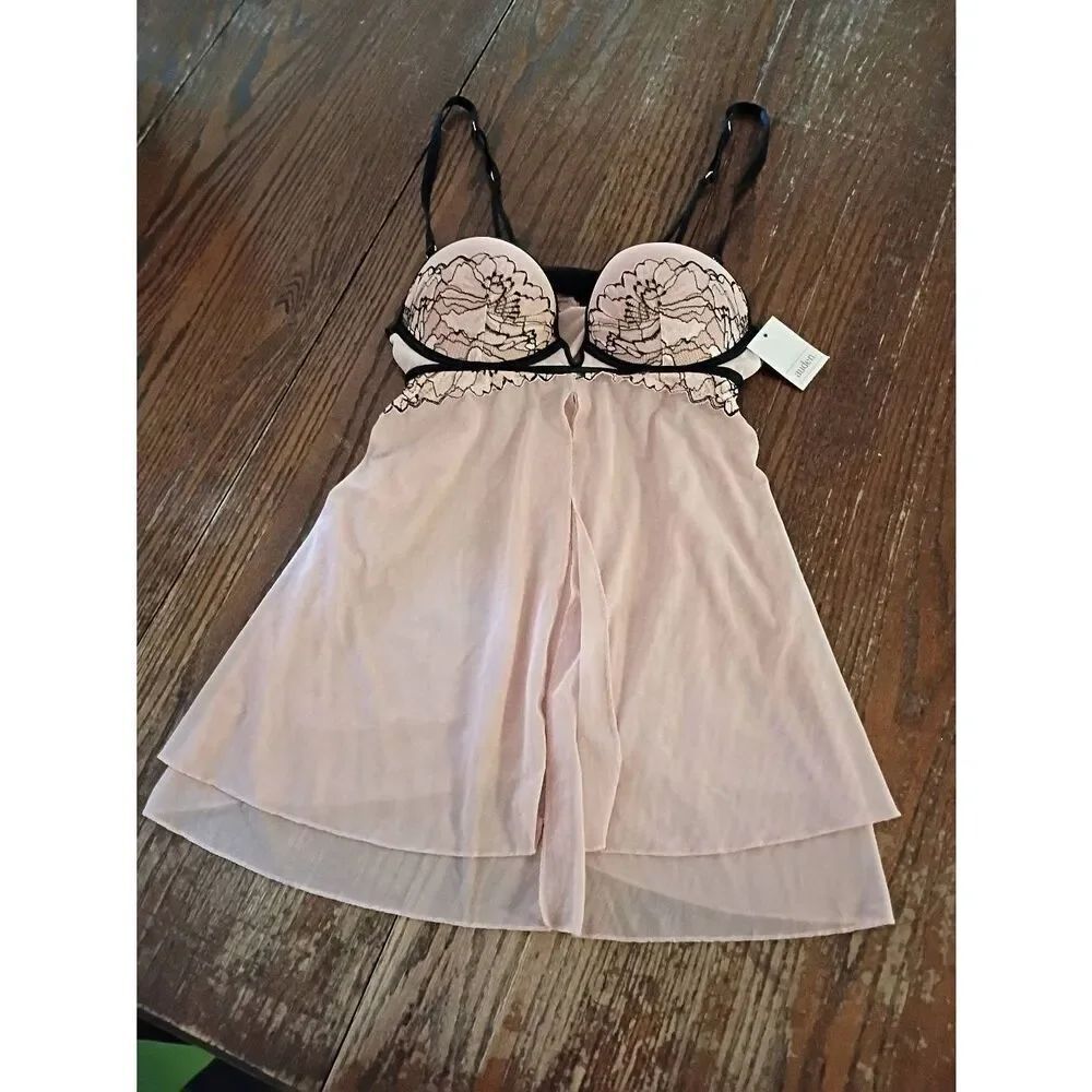 New Small Auden Adjustable Strap Ice Rose Lingerie Baby Doll Nighty Sexy Gown